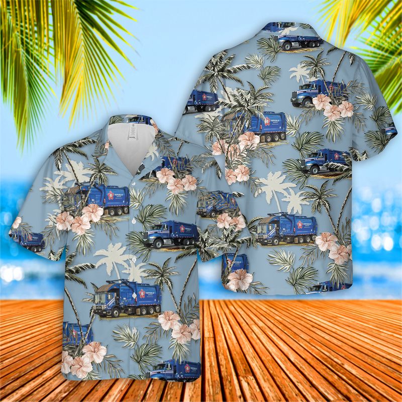 US Waste Collector Garbage Trucks 2 Hawaiian Shirt