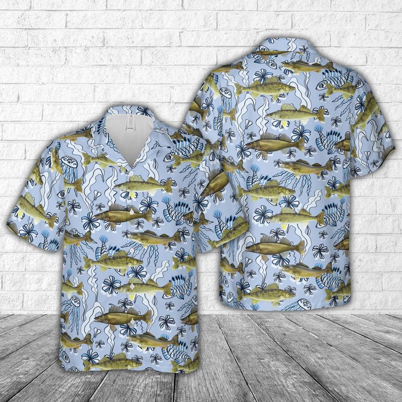 Walleye fishing Hawaiian Shirt