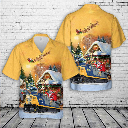 CSX Transportation GE AC6000CW Locomotive Christmas Hawaiian Shirt