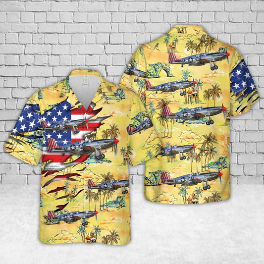 US Air Force North American TP-51C Mustangs "Betty Jane" Hawaiian Shirt