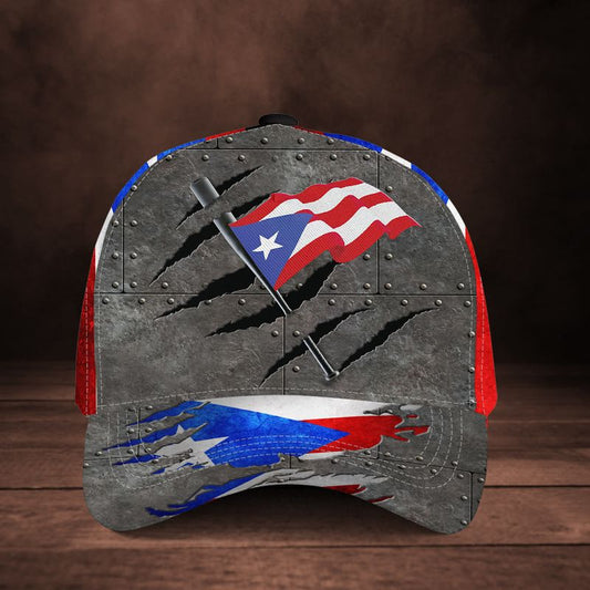Puerto Rico Baseball Flag Baseball Cap