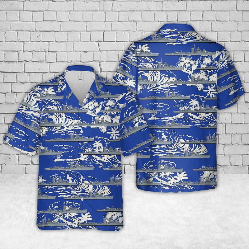 USS Sterett ( DD-407) U.S Navy Ship Reunions Hawaiian Shirt