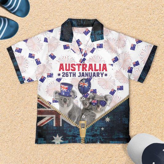 Koala Australia Day Youth Short-sleeve Hawaiian Shirt