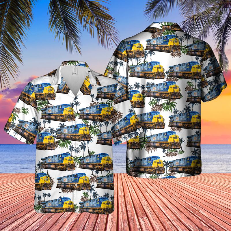 CSX Transportation GE AC6000CW Locomotive Hawaiian Shirt