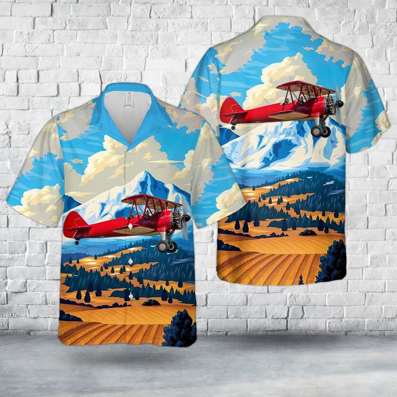 Boeing Stearman PT-17 "Big Red" Hawaiian Shirt