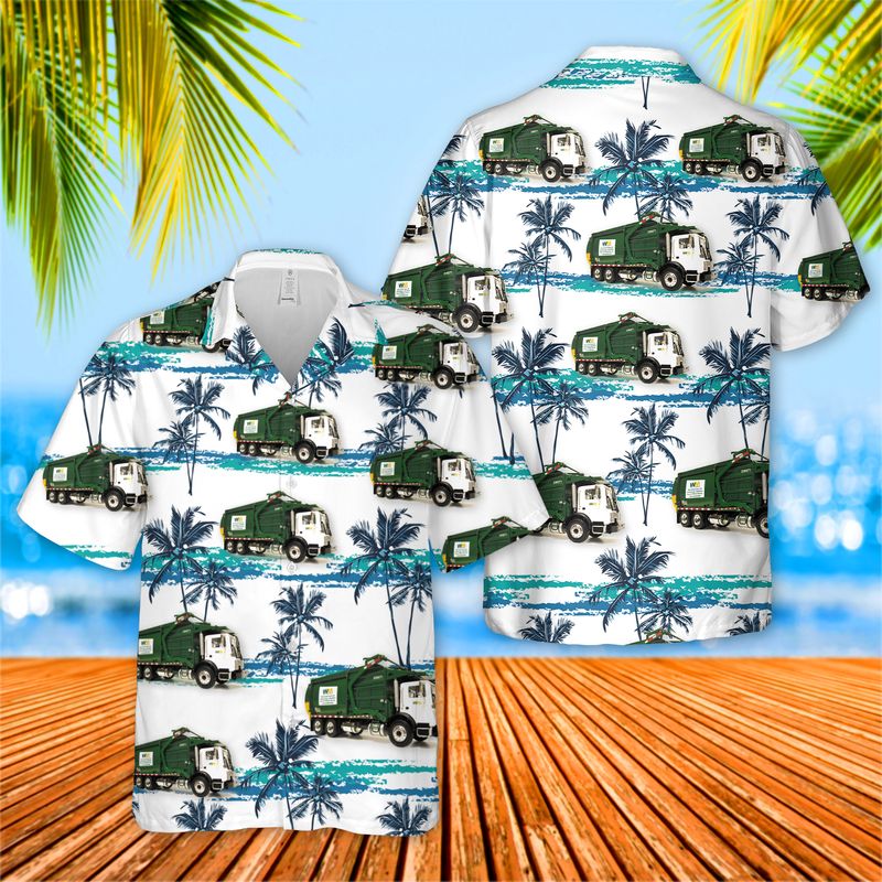 Waste Management Garbage Truck Hawaiian Shirt