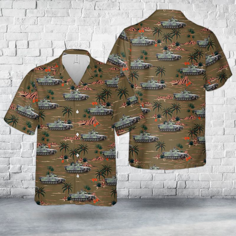 Swedish Army CV90 Infantry Fighting Vehicle Hawaiian Shirt