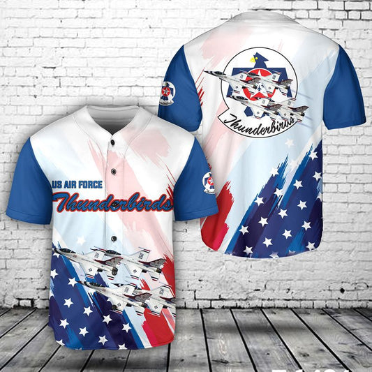 US Air Force Thunderbirds, Red White And Blue Baseball Jersey