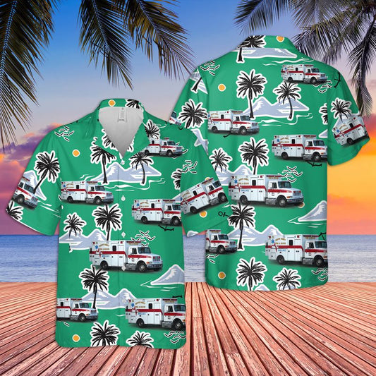Florida Desoto County Fire Rescue Ambulance Hawaiian Shirt