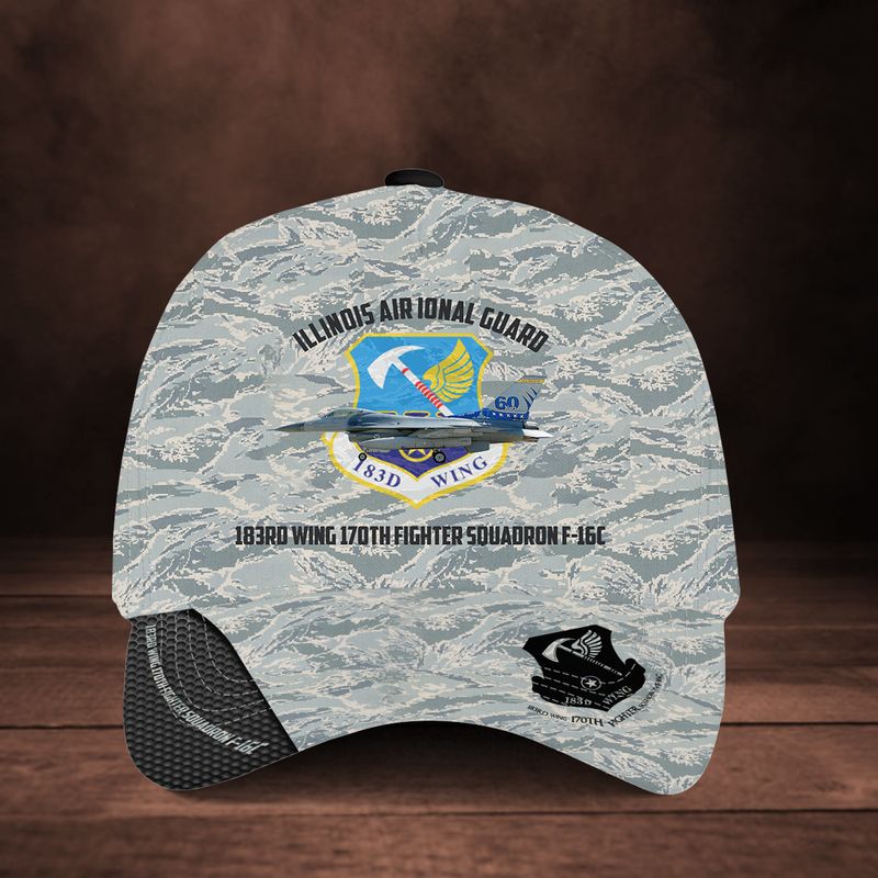 Illinois Air National Guard 183rd Wing 170th Fighter Squadron - 60th Anniversary F-16C Baseball Cap