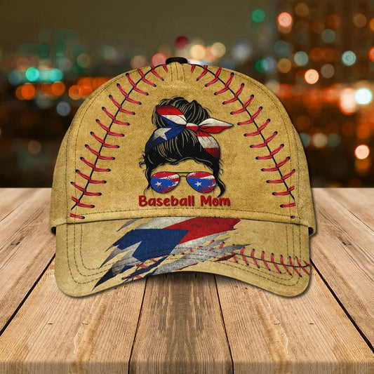 Puerto Rico Baseball Mom Baseball Cap