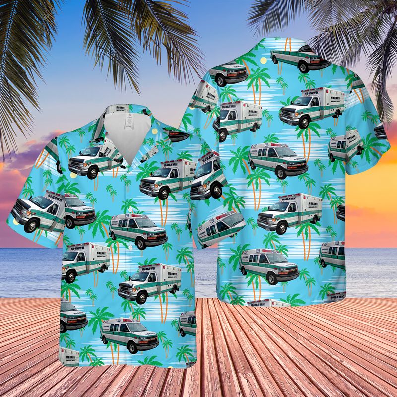 New York Mohawk Ambulance Service Hawaiian Shirt