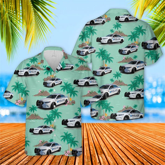 Gwinnett County Police Car Hawaiian Shirt
