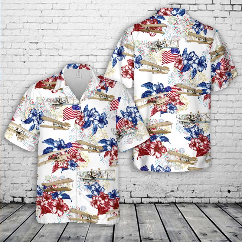 Wright Flyer 4th Of July Hawaiian Shirt