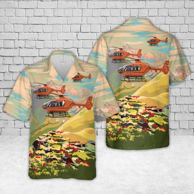 German Rescue Helicopter Eurocopter EC 135 Hawaiian Shirt
