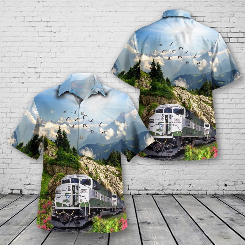 Rio Grande Railroad BN SG60 Engine 9500 Hawaiian Shirt