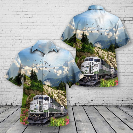 Rio Grande Railroad BN SG60 Engine 9500 Hawaiian Shirt