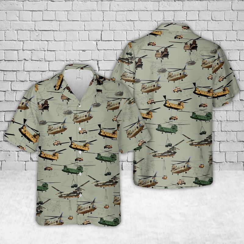 Boeing CH-47 Chinook Lifting Hawaiian Shirt