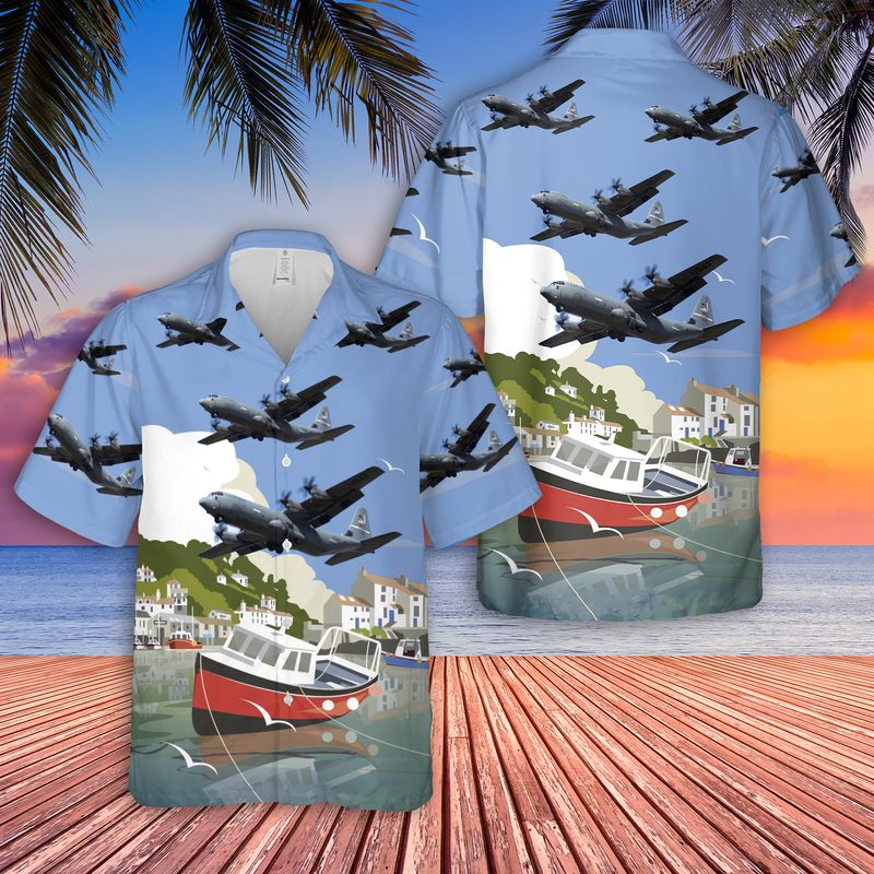 USAF 41st Airlift Squadron Blackcats C-130J Hawaiian Shirt