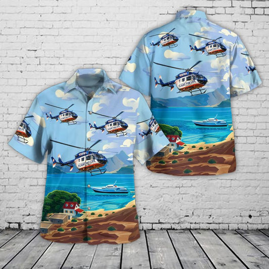 LifeNet McHenry, with Air methods, in McHenry Illinois Eurocopter EC145 Hawaiian Shirt