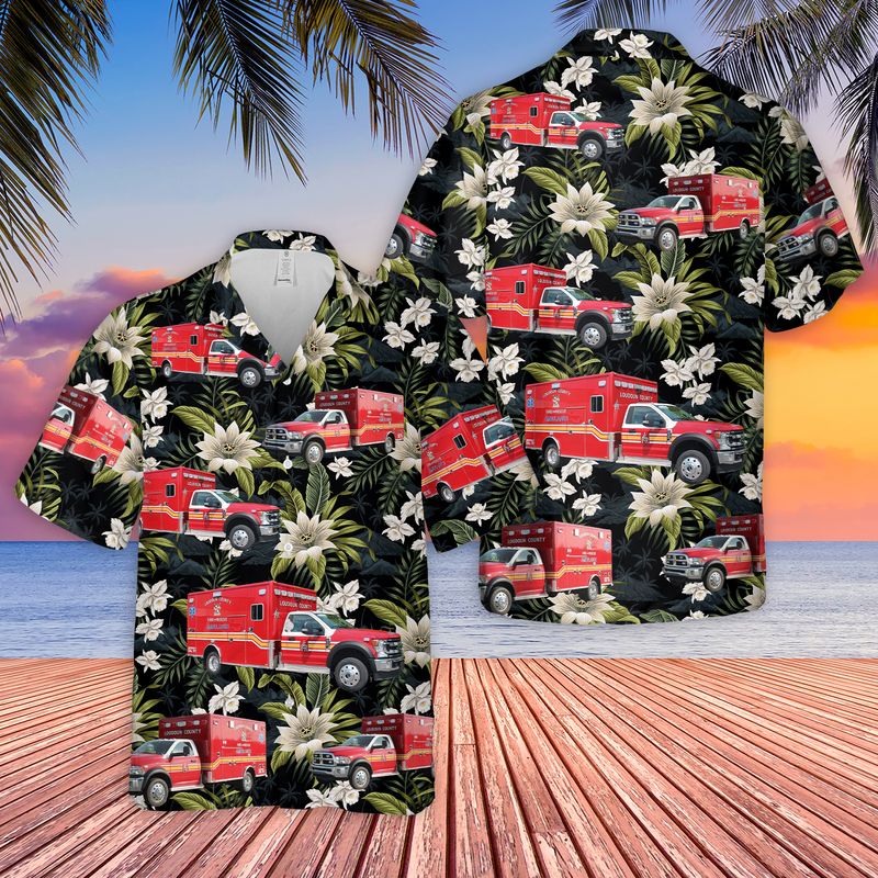 Virginia Loudoun County Fire & Rescue Hawaiian Shirt