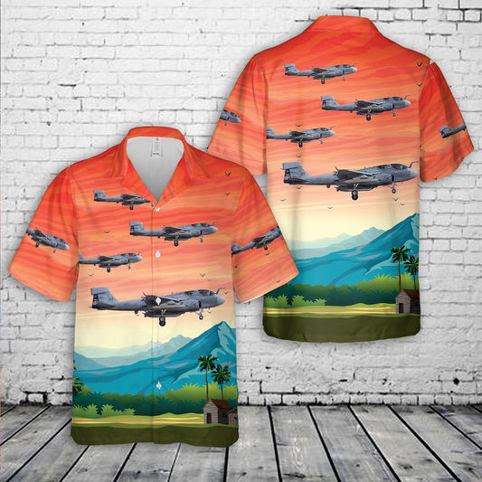 USMC EA-6B Prowler Of VMAQ-4 Seahawks Hawaiian Shirt