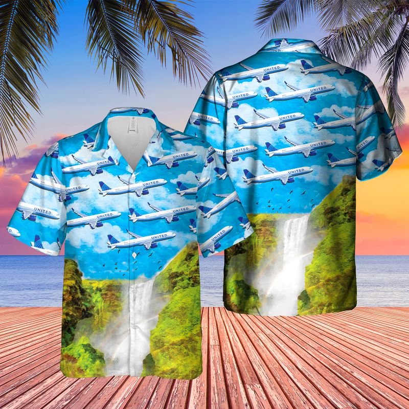 United Airlines Airbus 321neo Hawaiian Shirt