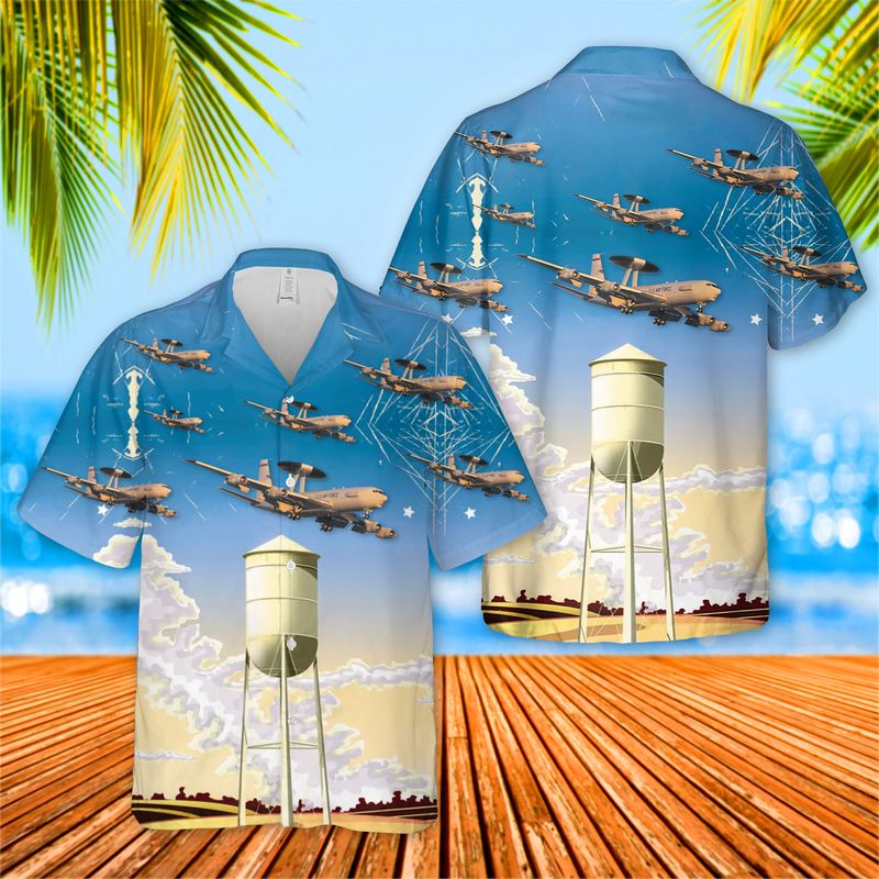 965th Airborne Air Control Squadron 552d Air Control Wing Boeing E-3 Sentry Hawaiian Shirt