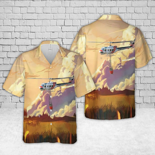 Cal Fire Helicopters 101 Bell UH-1V Iroquois (N499DF) Hawaiian Shirt