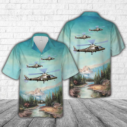Belgian Air Force Agusta A109 BA Hawaiian Shirt