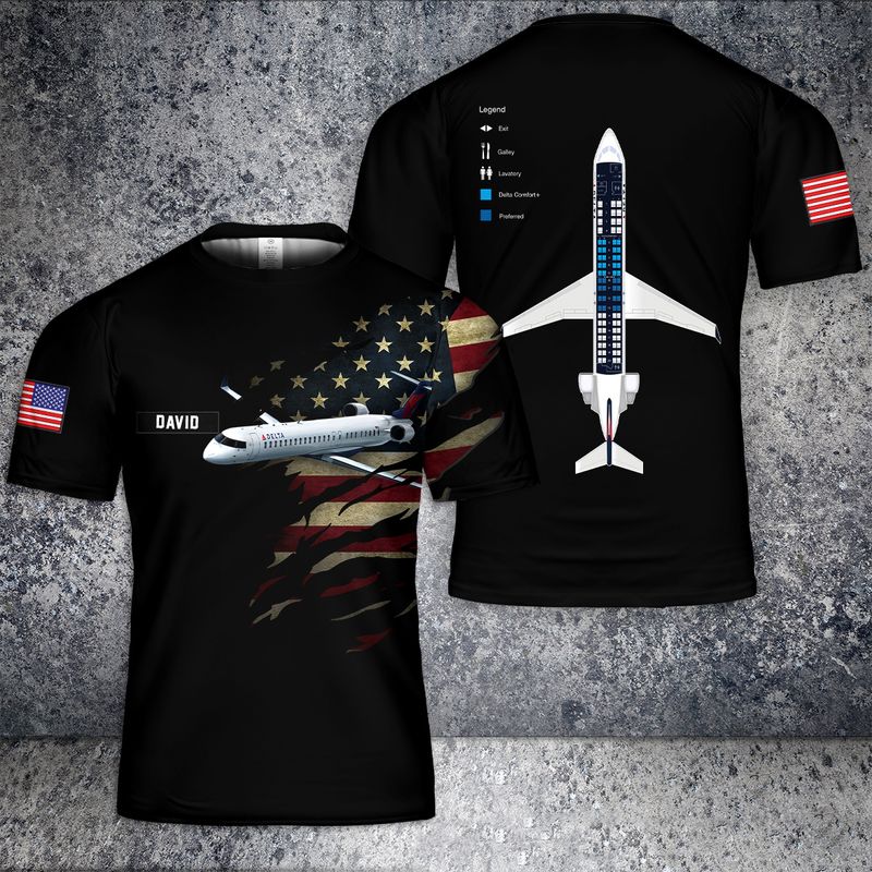 Custom Name Endeavor Air CRJ-900 3D T-shirt 3D