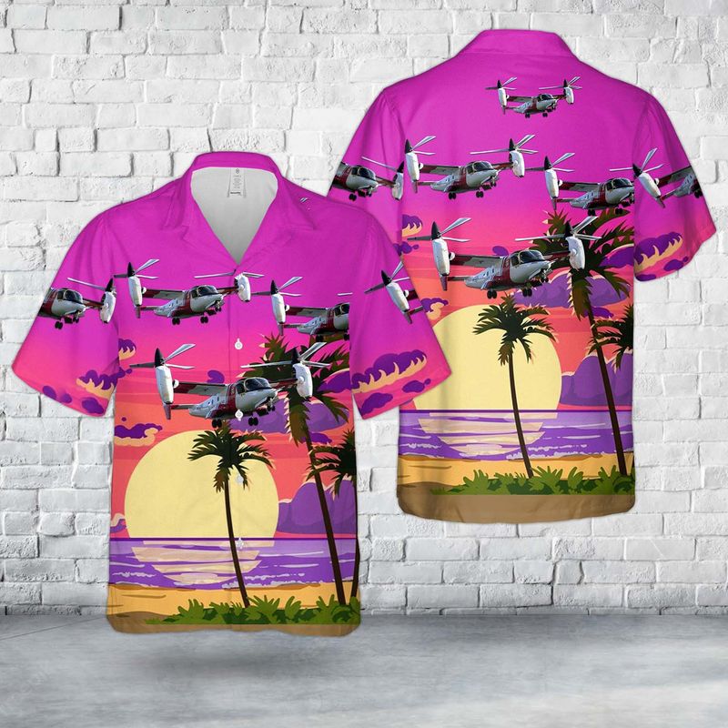 U.S. Coast Guard Bell Textron XV-15 Tiltrotor Hawaiian Shirt