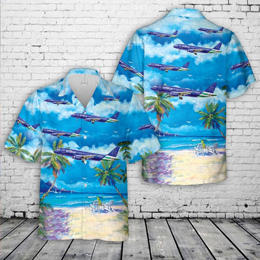 JetBlue NYC Police Blue Finest Airbus A320 Hawaiian Shirt
