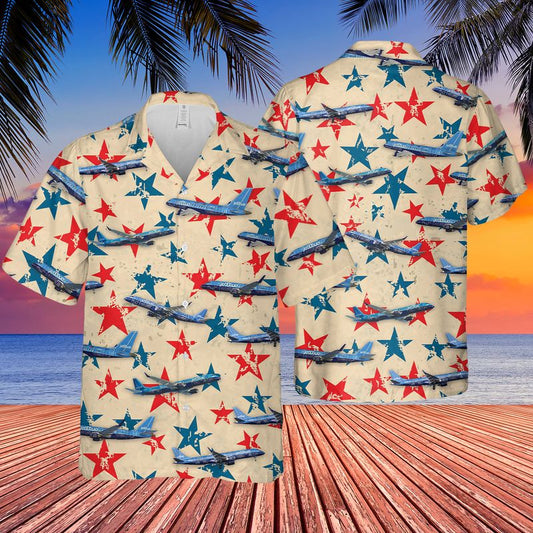 JetBlue Embraer 190 Blueprint Hawaiian Shirt