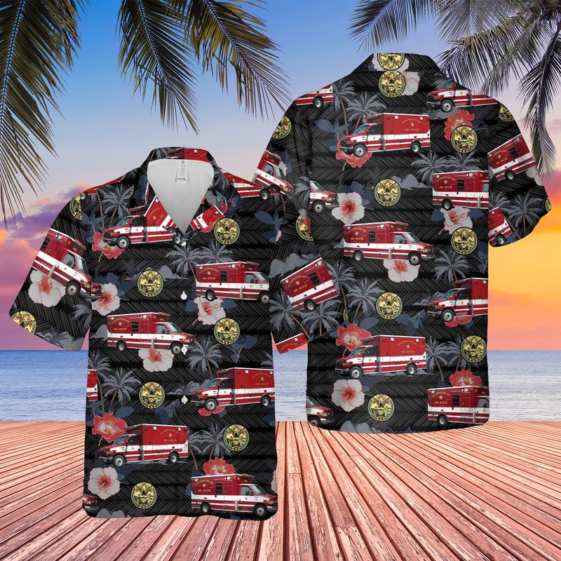 California San Francisco Fire Rescue Ambulance Hawaiian Shirt