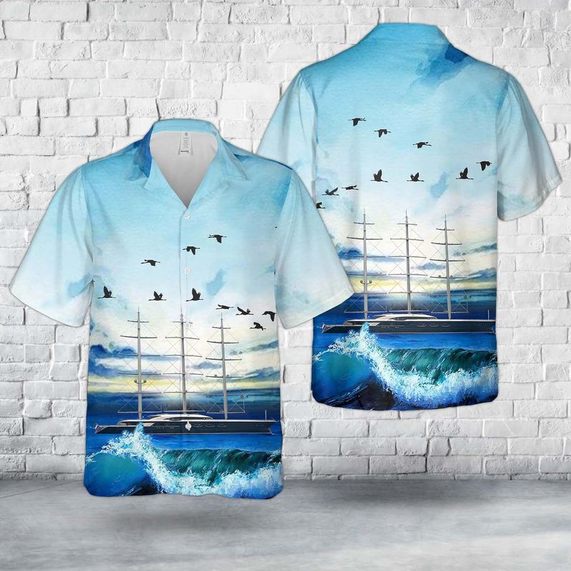 Black Pearl Sailing Yacht Hawaiian Shirt