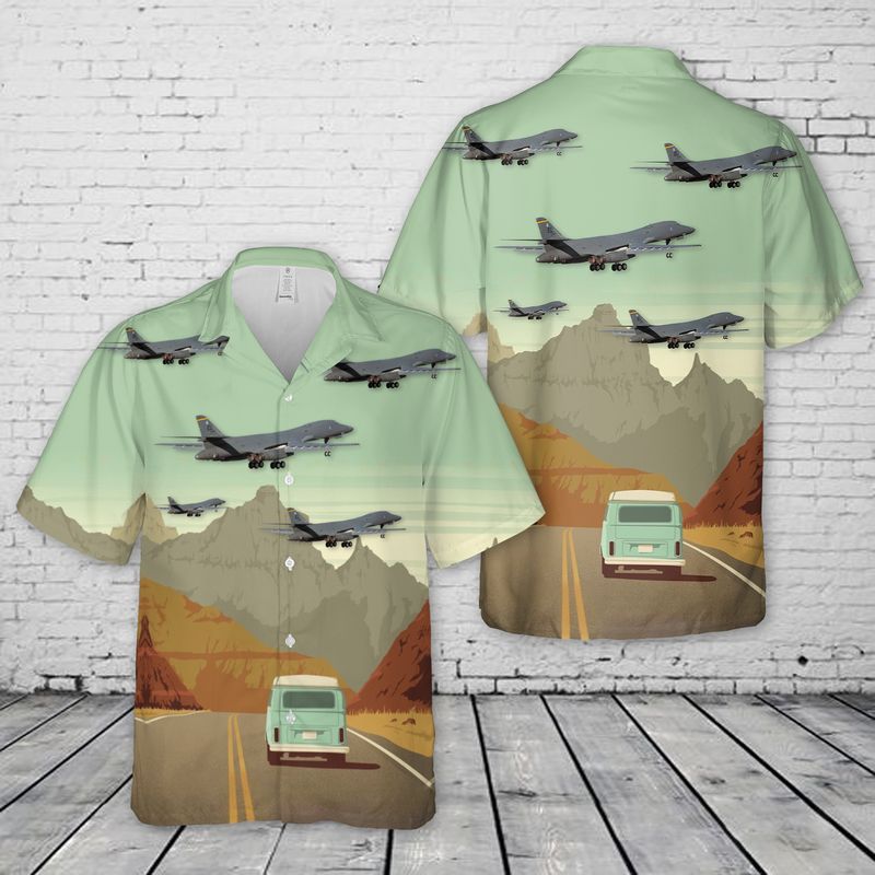 USAF Global Strike Command 28th Bomb Wing Rockwell B-1B Lancer Hawaiian Shirt