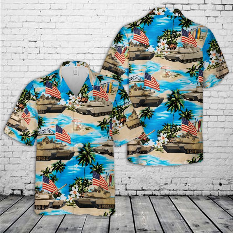 Abrams Battle Tank Flag Hawaiian Shirt