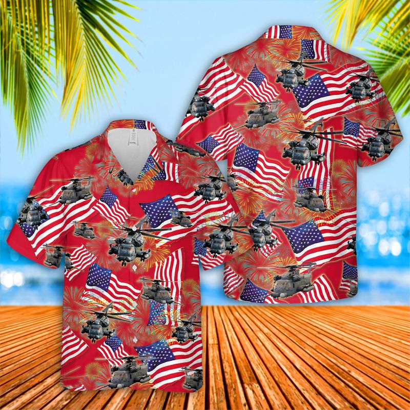 Sikorsky MH-53 Pave Low 4th July Hawaiian Shirt