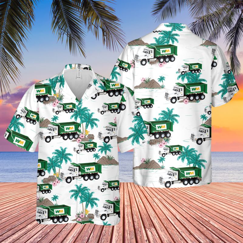 Waste Management Dump Truck Hawaiian Shirt