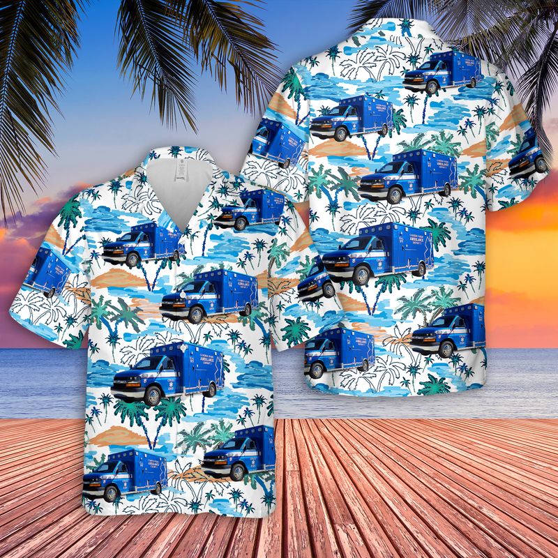 Louisiana Cameron Parish District 2 EMS Hawaiian Shirt