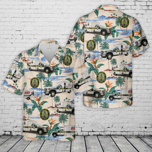 East Baton Rouge Parish Emergency Medical Services Hawaiian Shirt
