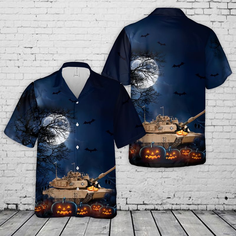 M1 Abrams Tank Halloween Hawaiian Shirt