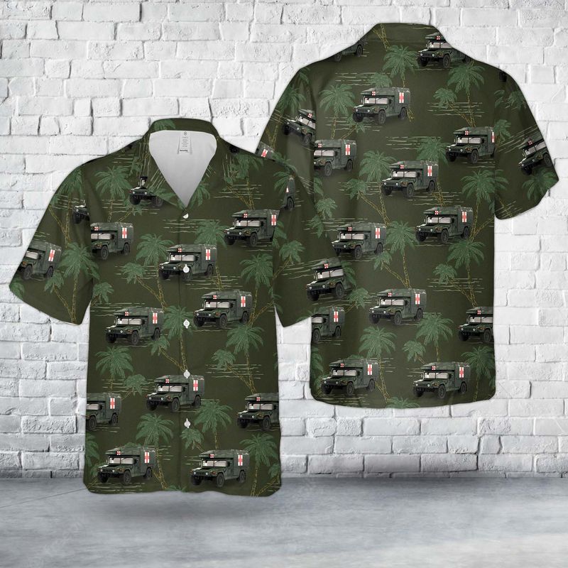 US Army National Guard Humvee Military M997A3 Ambulance 2018 Hawaiian Shirt