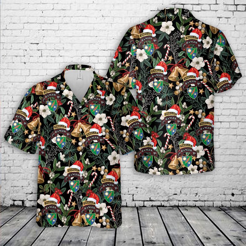 Army 1st Ranger Battalion Christmas Hawaiian Shirt