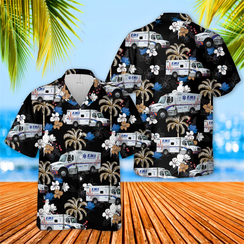 Florida Manatee County EMS Hawaiian Shirt