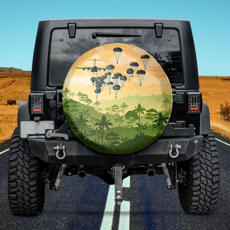 US Army Paratroopers With The 82nd Airborne Division Parachute Spare Tire Cover