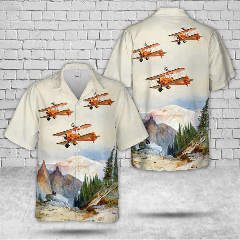 Boeing Stearman PT-17 Kaydet Breitling Wingwalkers Hawaiian Shirt