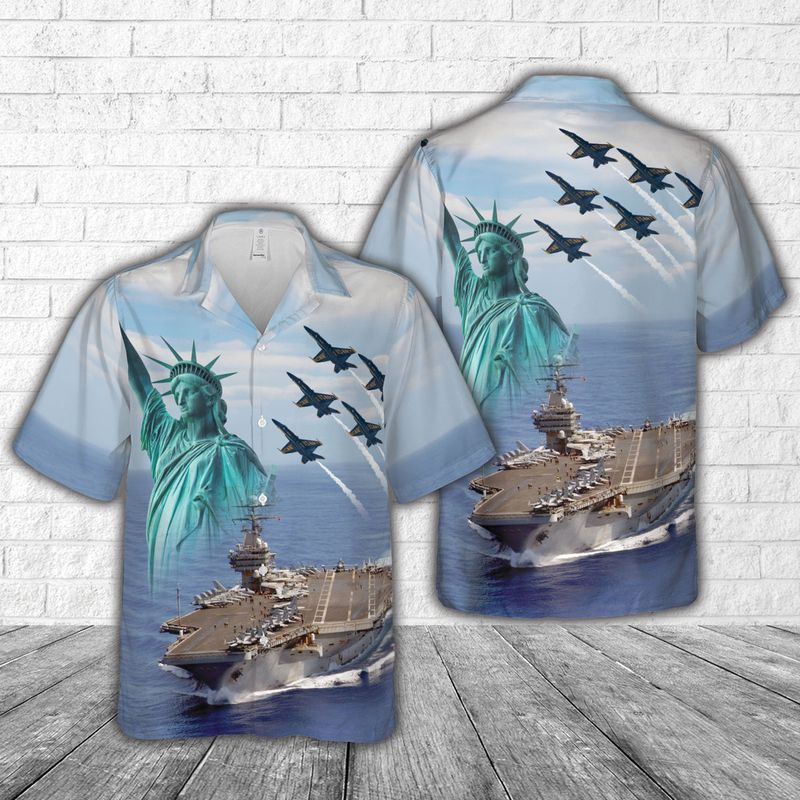 US Navy Blue Angels fly over USS Carl Vinson (CVN 70), 4th Of July Hawaiian Shirt
