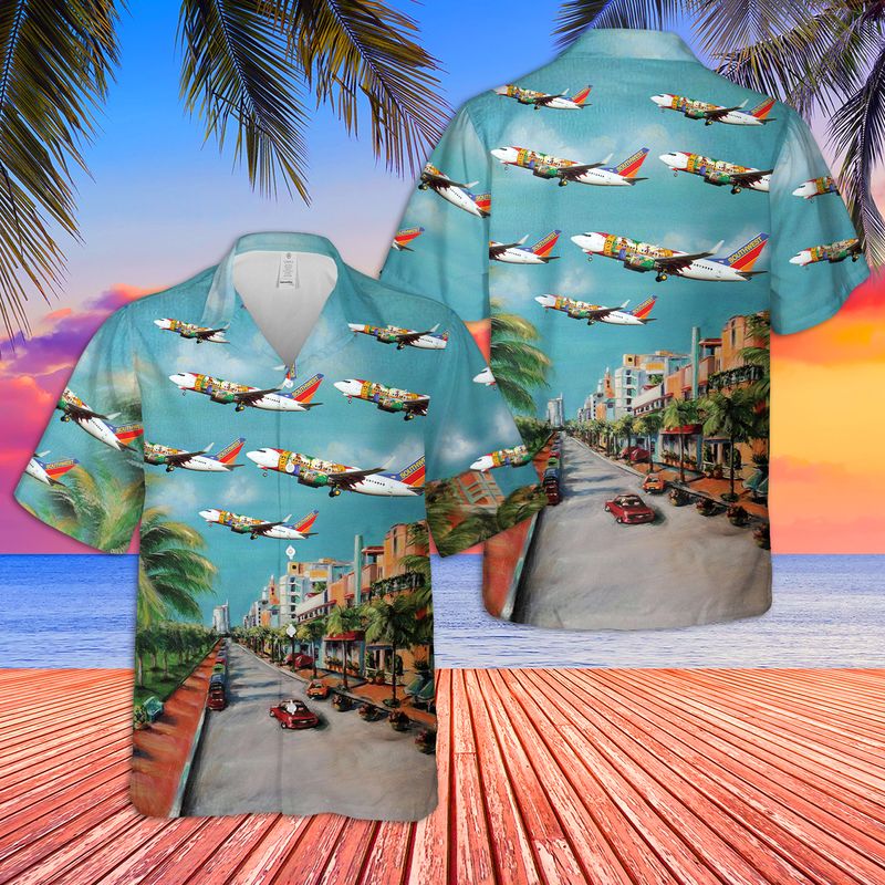 Southwest Airlines "Florida One" Boeing 737-7H4 Hawaiian Shirt